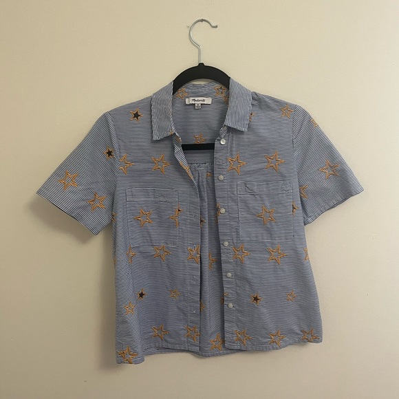 Madewell Embroidered Striped Star Shirt, XS - Picture 8 of 10